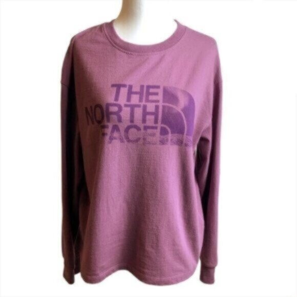 The North Face Mauve Recycled Expedition Long Sleeve Crew Neck Tee Shirt Medium - Picture 1 of 7